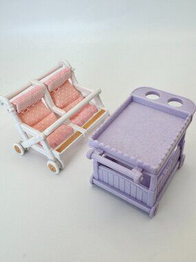 Sylvanian Families Calico Critters Dollhouse DOUBLE STROLLER + CART Epoch *NOTE